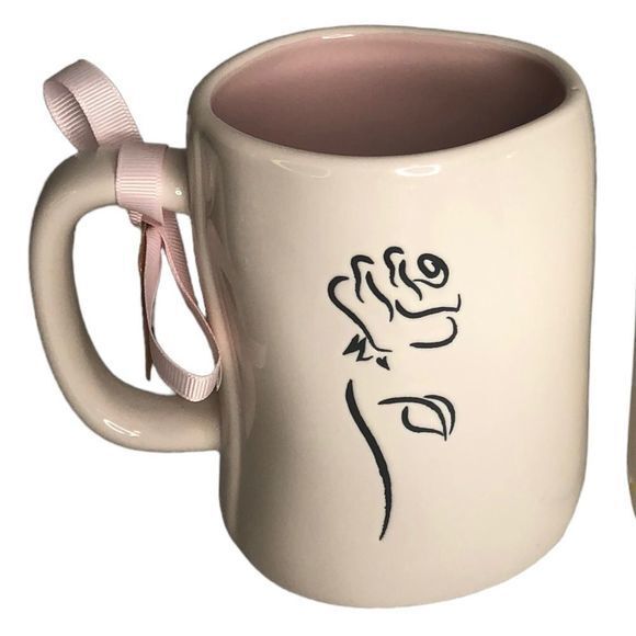 Disney Princess Rae Dunn True Love Rose Coffee Mug Pink Interior - Picture 2 of 4